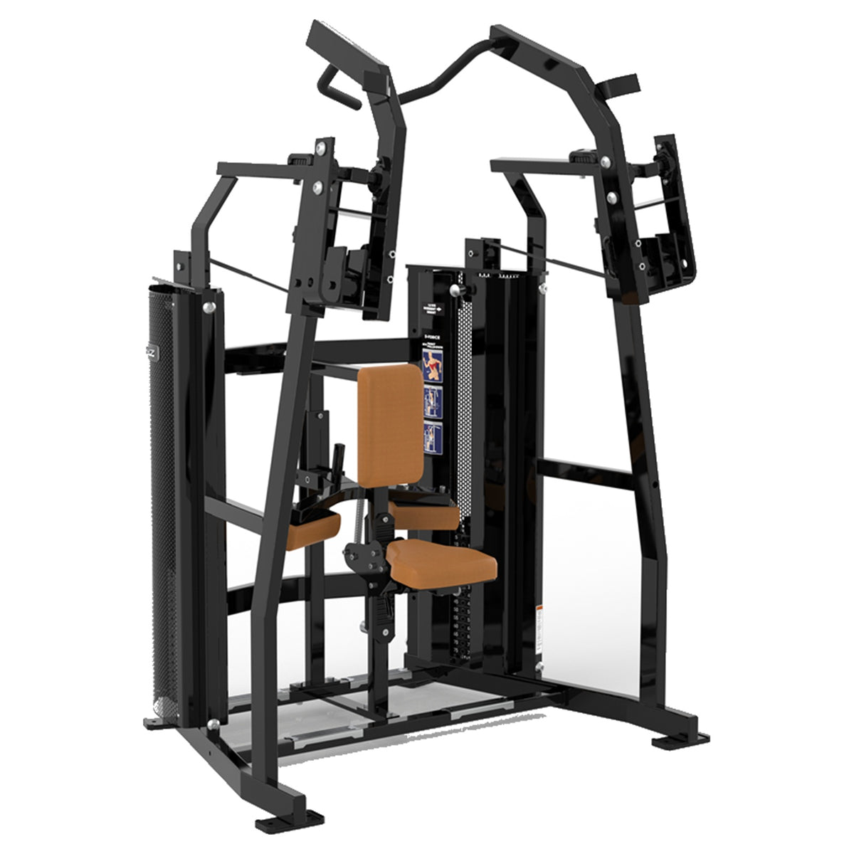 DHZ D-FORCE PM2044 Front Pulldown – Dual Weight Stack Front-Latzugmaschine – braune Polster, Produktansicht 05