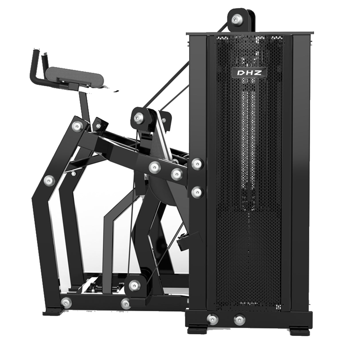 DHZ D-FORCE PM2047 Kneeling Leg Curl – Dual Weight Stack Kniender Beinbeuger – schwarze Polster, Produktansicht 05