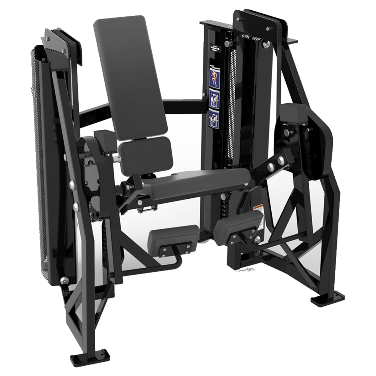 DHZ D-FORCE PM2048 Leg Extension – Dual Weight Stack Beinstrecker – schwarze Polster, Produktansicht 05