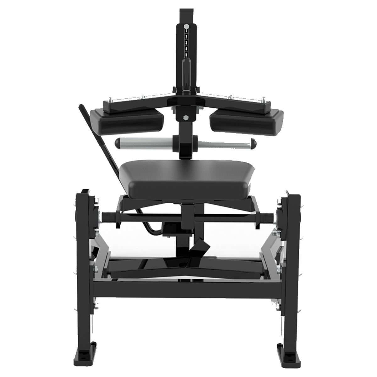 DHZ P-FORCE PM2025 Seated Calf Raise – Plate Loaded Sitzende Wadenmaschine – schwarze Polster, Produktansicht 05