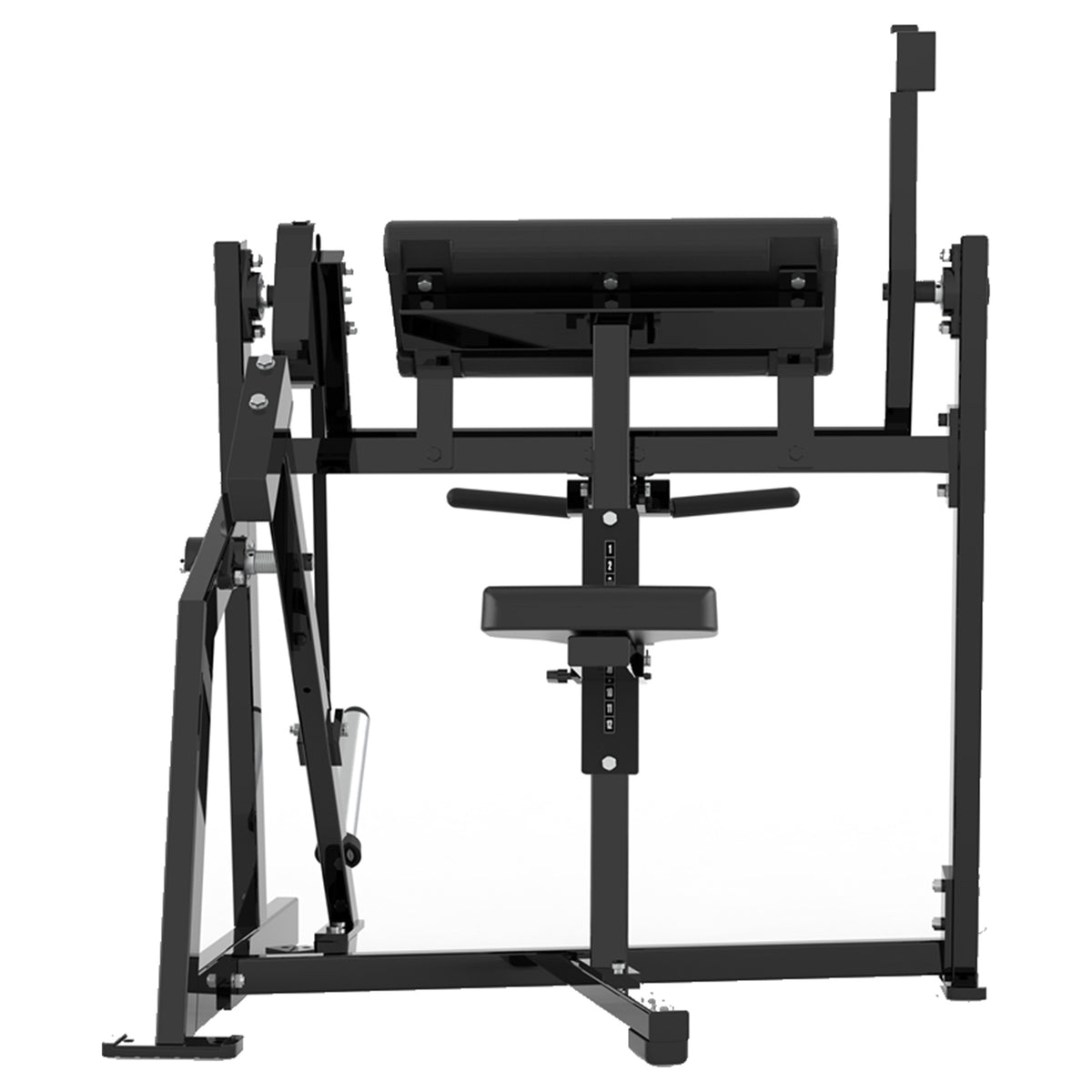 DHZ P-FORCE PM2033 Seated Biceps Curl – Plate Loaded Sitzende Bizepsmaschine – schwarze Polster, Produktansicht 05