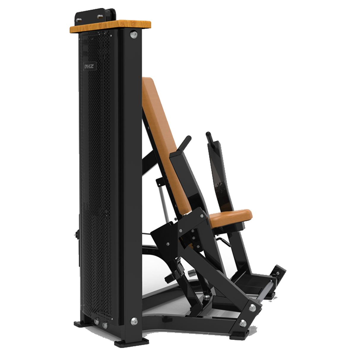 DHZ S-FORCE SM5008 Vertical Chest Press – Gewichtsblock Vertikale Brustpresse – braune Polster, Produktansicht 05