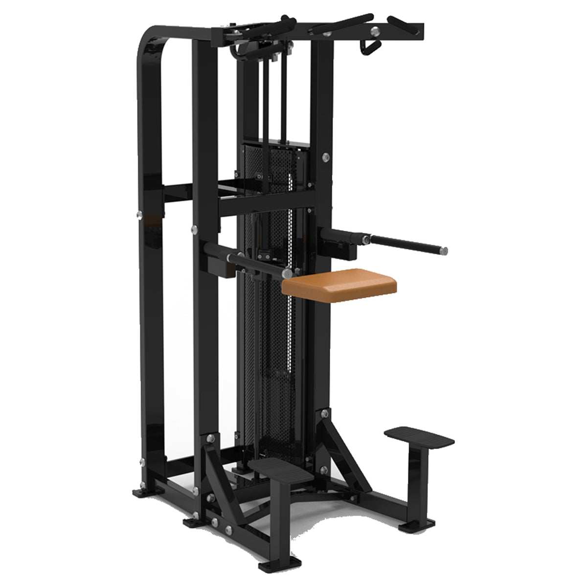 DHZ S-FORCE SM5009 Dual Dip & Chin Assist – Gewichtsblock Dual Dip- und Klimmzughilfe – braune Polster, Produktansicht 05