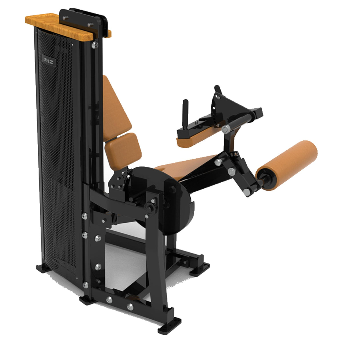 DHZ S-FORCE SM5023 Seated Leg Curl – Gewichtsblock Sitzender Beinbeuger – braune Polster, Produktansicht 05