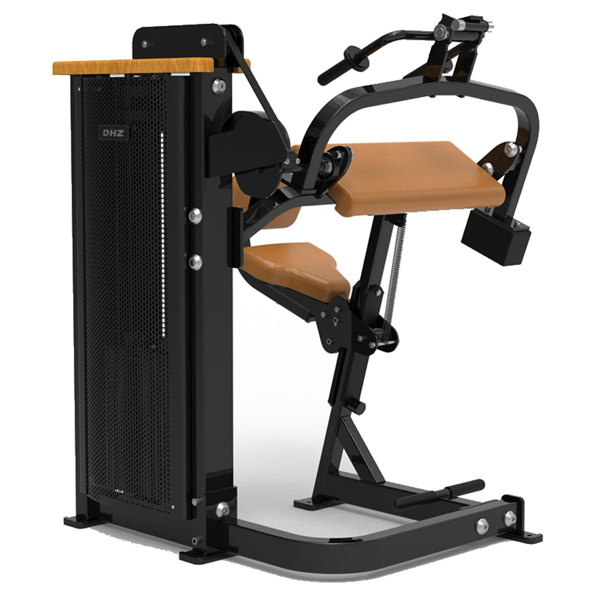 DHZ S-FORCE SM5028 Seated Dip – Gewichtsblock Sitzende Dip-Maschine – braune Polster, Produktansicht 05