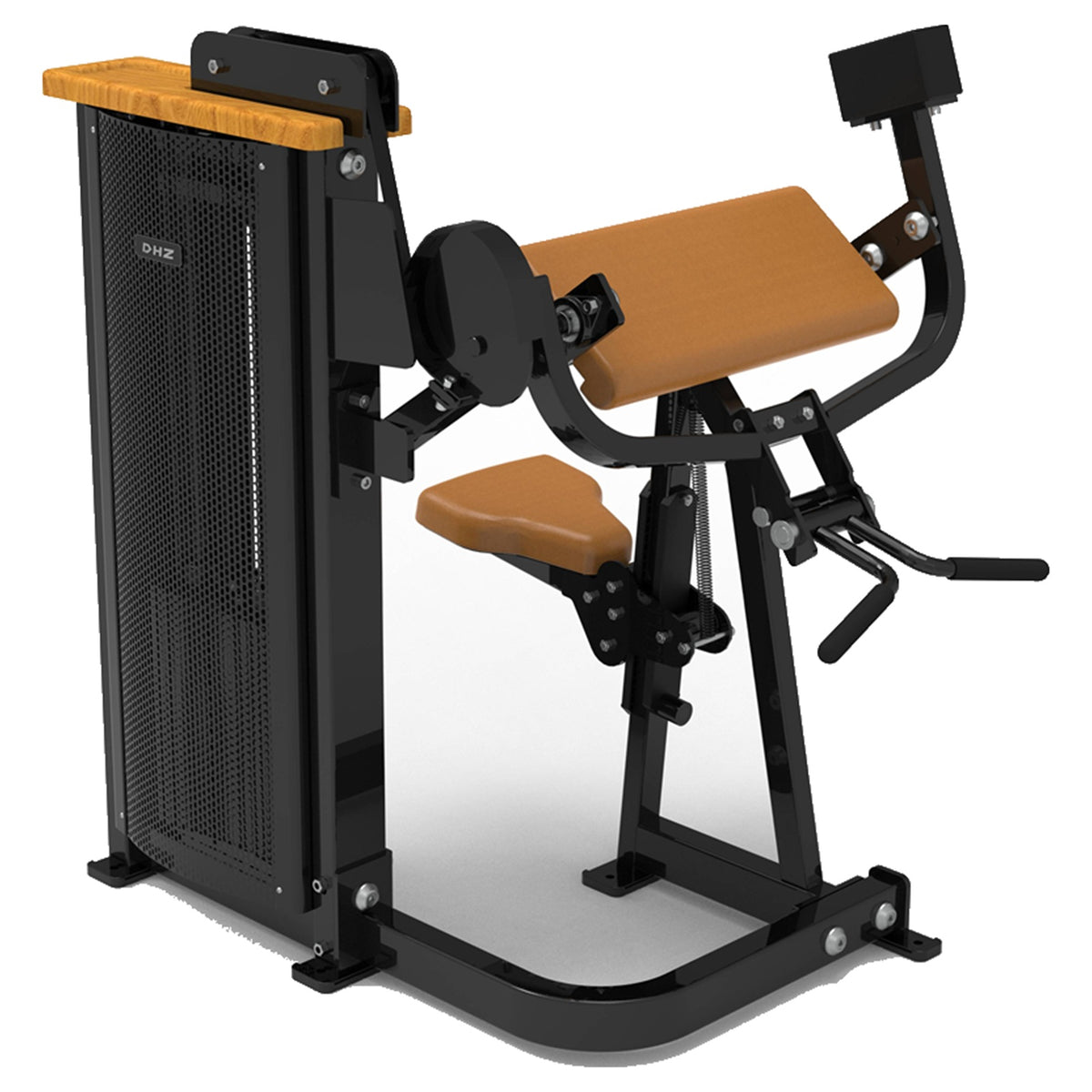 DHZ S-FORCE SM5030 Camber Curl – Gewichtsblock Bizepsmaschine – braune Polster, Produktansicht 05