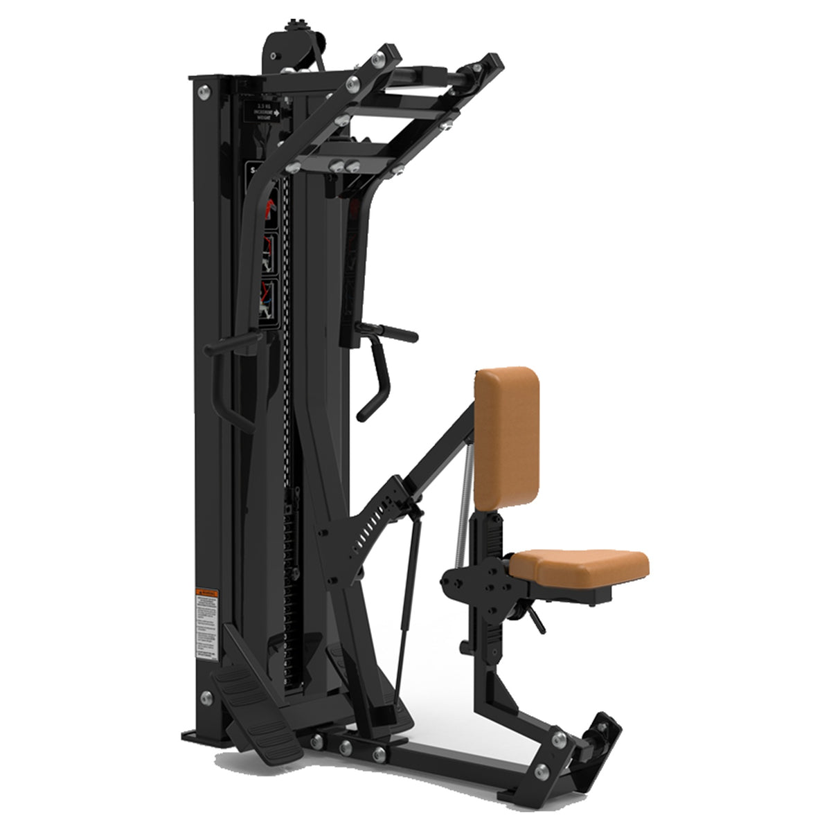DHZ S-FORCE SM5034 Vertical Row – Gewichtsblock Vertikale Rudermaschine – braune Polster, Produktansicht 05