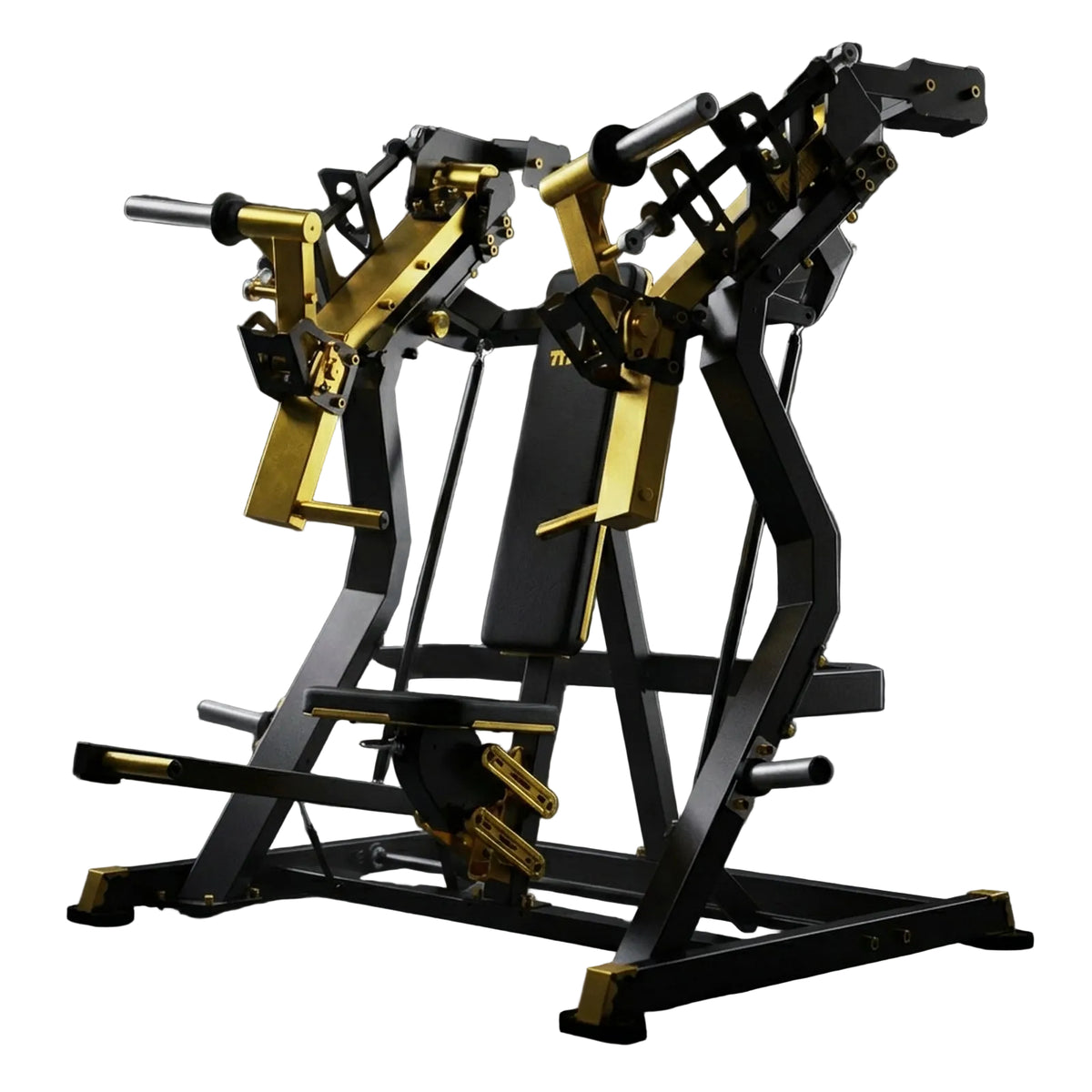 DHZ TITAN Mechanix Y905ZAG Chest Press - Plate Loaded Brustpresse – chest press schwarz gold studioansicht