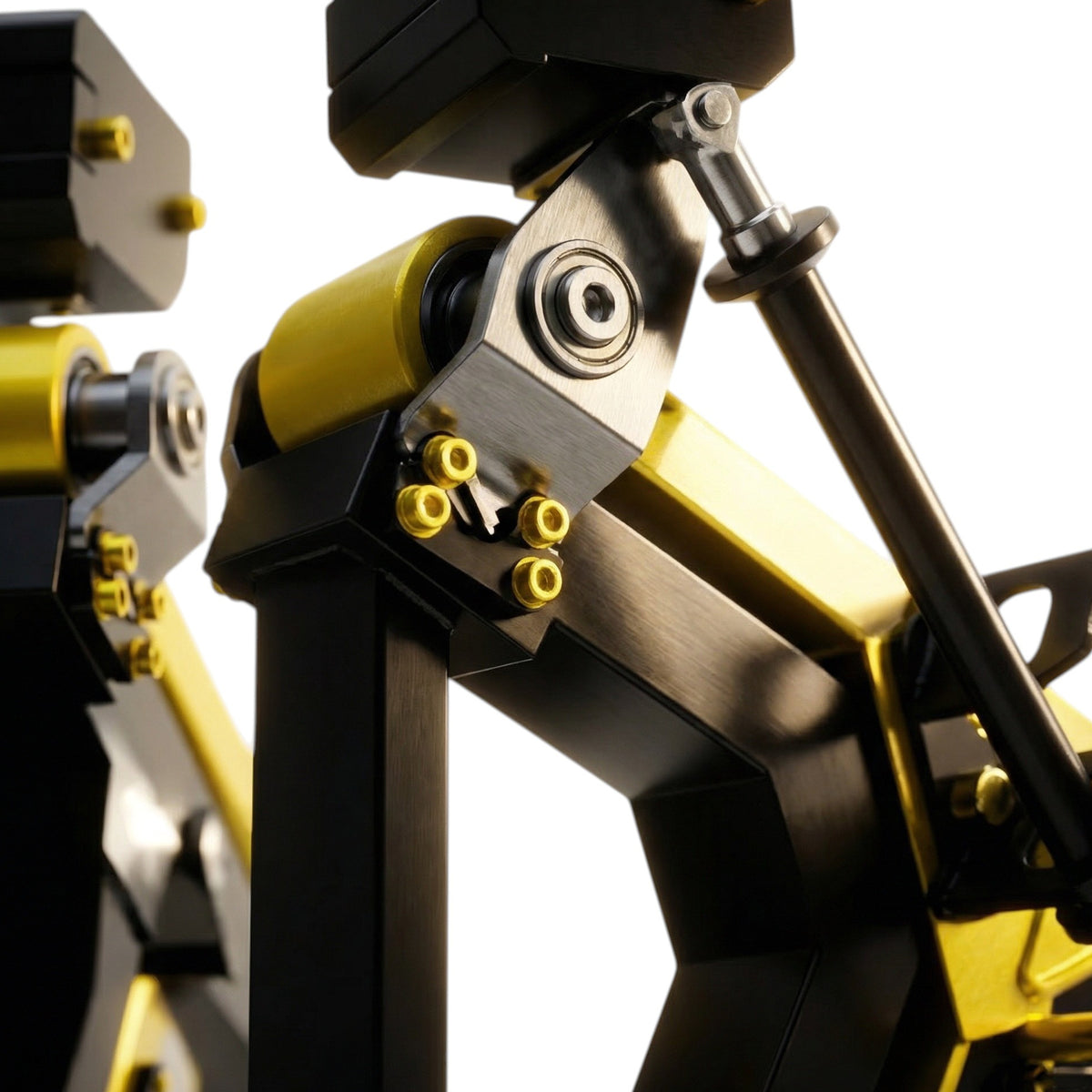 DHZ TITAN Mechanix Y925ZA Low Row - Plate Loaded Rudergerät für Rücken – low row schwarz gold bewegungsarm detail