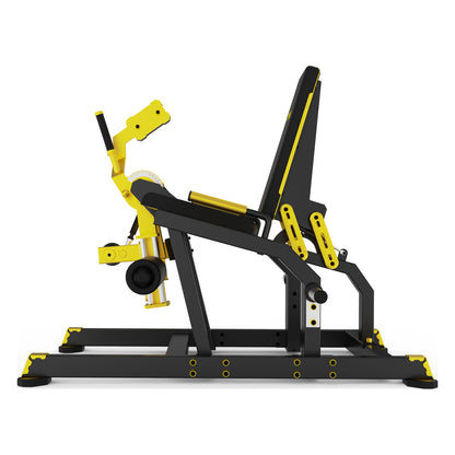 DHZ TITAN Mechanix Y961ZAG Leg Extension – Plate Loaded Beinstrecker – dhz titan mechanix y961zag leg extension schwarz gold profilansicht 