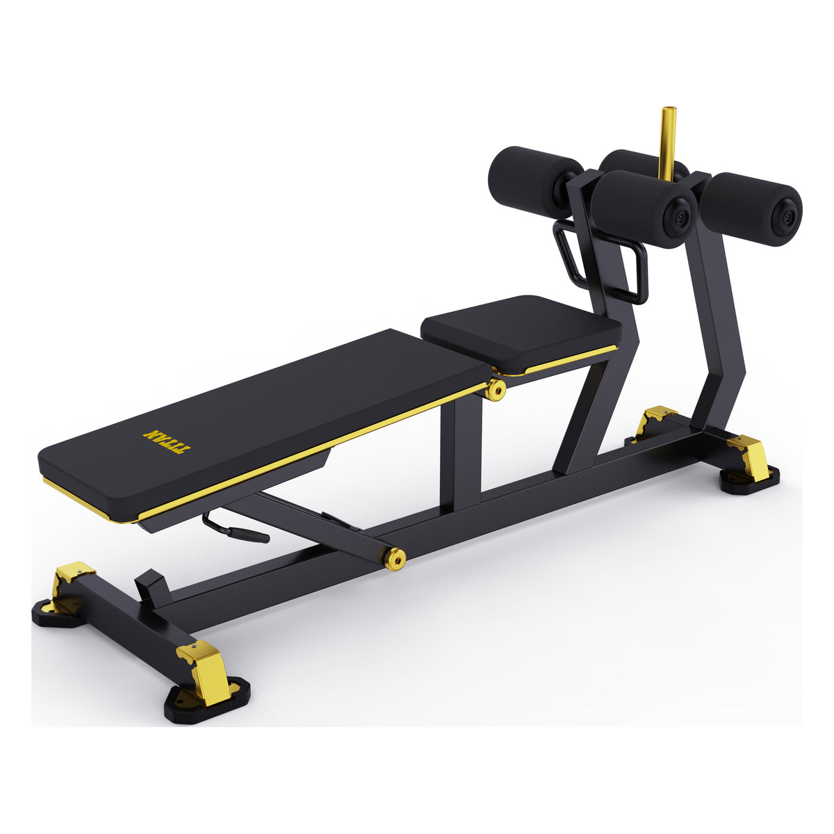 DHZ TITAN Mechanix Y977ZA Adjustable Decline Bench – Verstellbare Negativbank – adjustable decline bench schwarz gold ansicht rechts