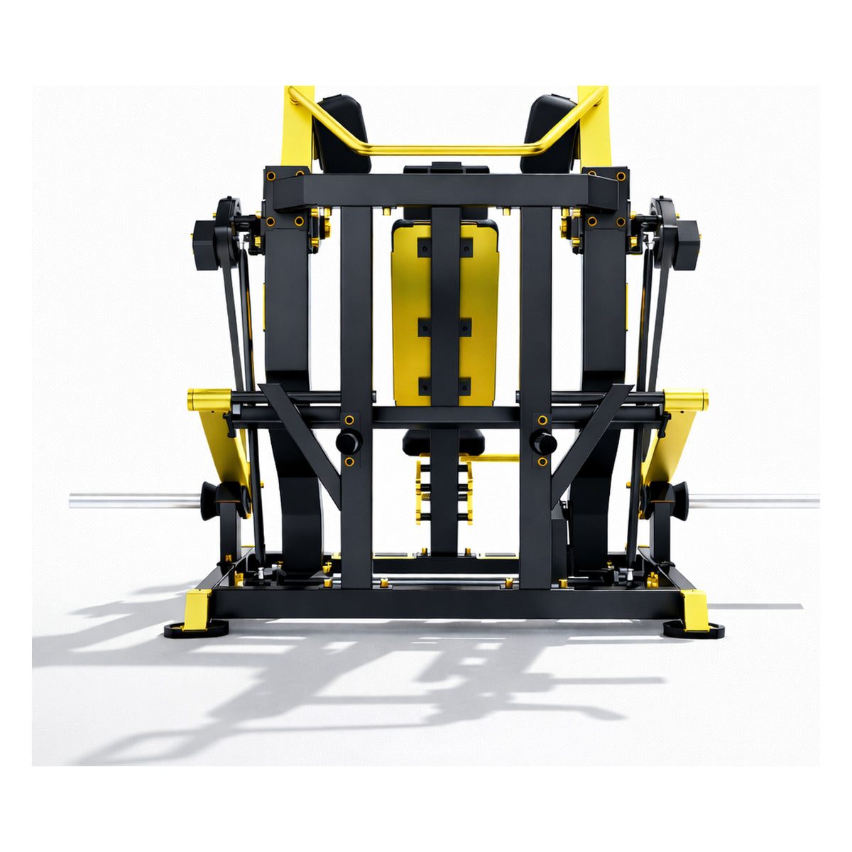 DHZ TITAN Mechanix Y983ZA Pull Over - Plate Loaded Gerät für Rücken- und Brusttraining – pull over schwarz gold rueckansicht zentral