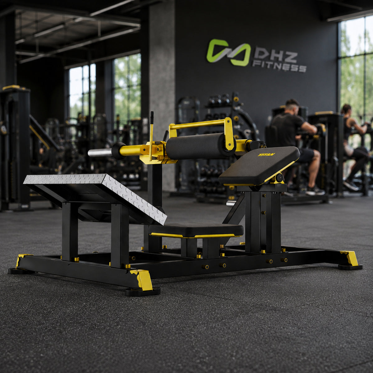 DHZ TITAN Mechanix Y984ZA Hip Thrust - Plate Loaded Gerät für Gesäßtraining – hip thrust schwarz gold premium