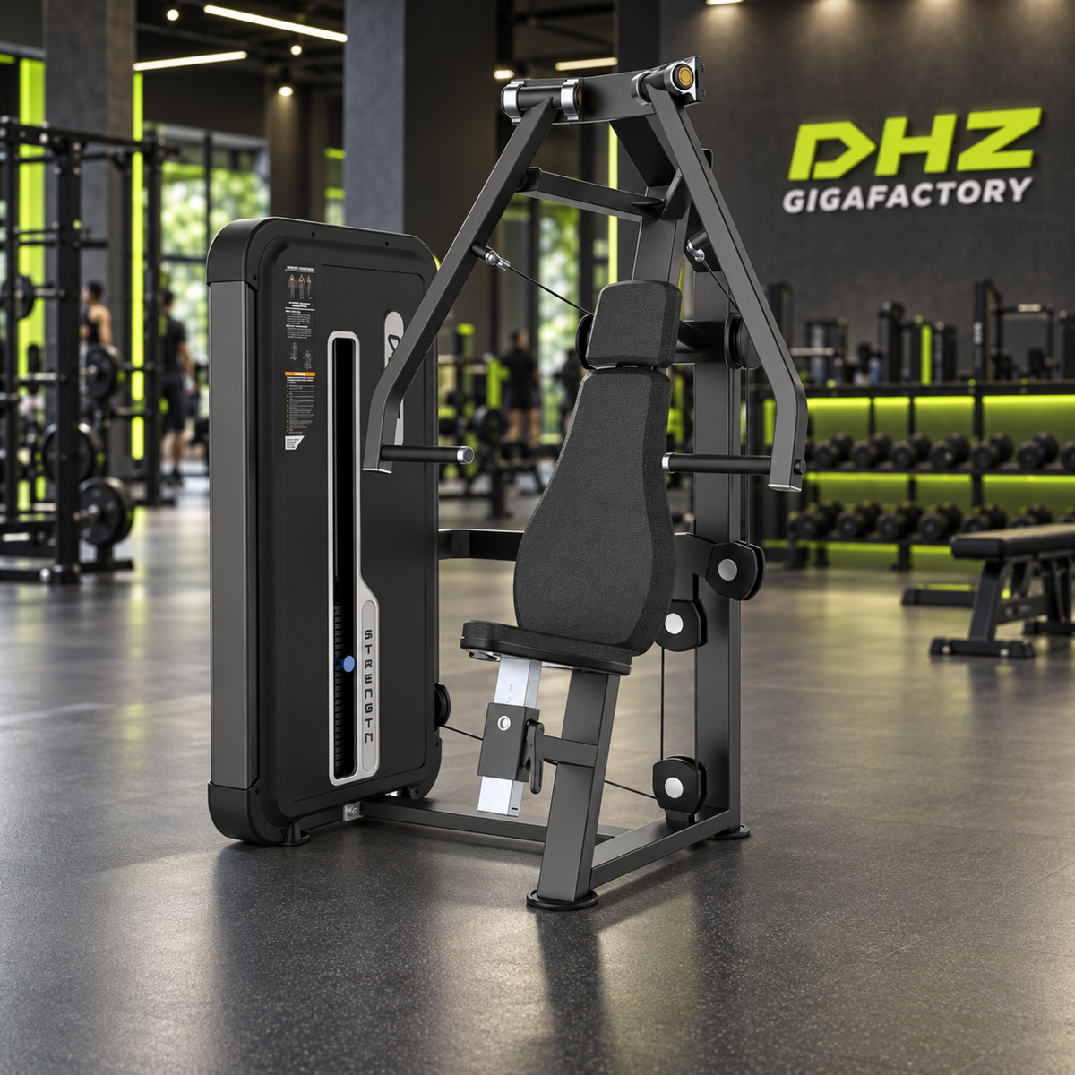 DHZ U3008A Vertical Press im DHZ Gigafactory Fitnessstudio