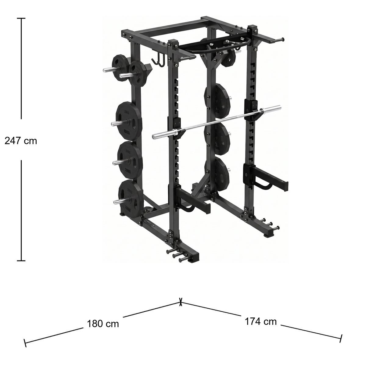 DHZ E6221 Basic Half Rack – Abmessungen 174 × 180 × 247 cm