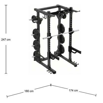 DHZ E6221 Basic Half Rack – Abmessungen 174 × 180 × 247 cm