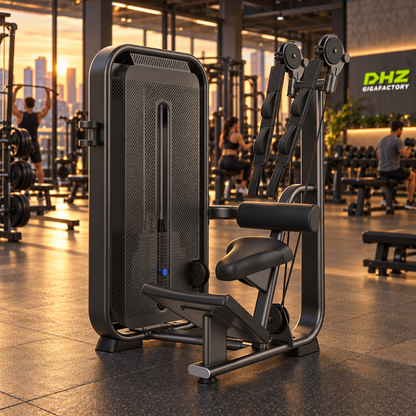 DHZ E7073 Abdominal Isolator frei im Fitnessstudio-Ambiente mit trainierenden Personen im Hintergrund