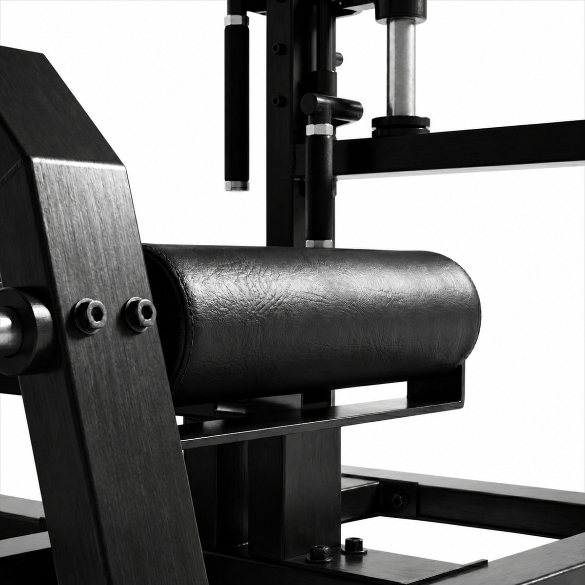 DHZ A616 Adjustable Vertical Leg Press – Detailansicht der ergonomischen Polsterung und Rückenstütze – Fitnessstudio, Krafttraining und kommerzieller Studioeinsatz