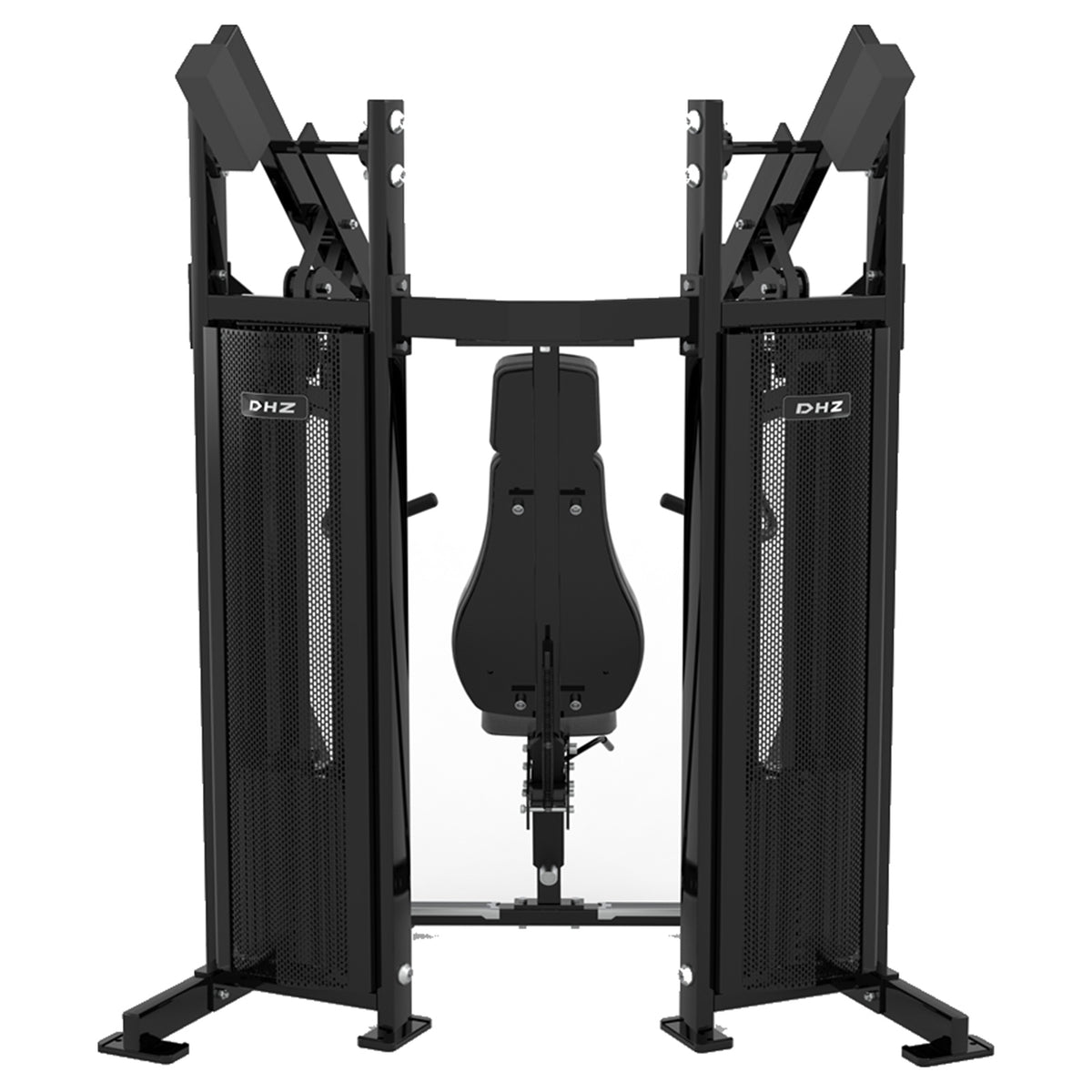 DHZ D-Force PM2038 Chest Press – Dual Weight Stack Brustpresse – schwarze Polster, Produktansicht 06