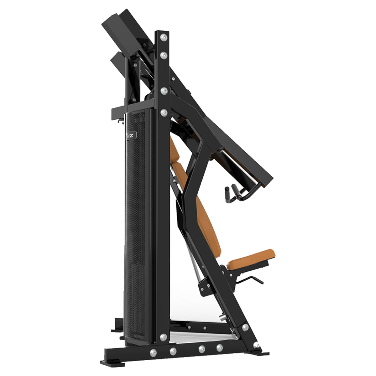 DHZ D-Force PM2038 Chest Press – Dual Weight Stack Brustpresse – braune Polster, Produktansicht 06