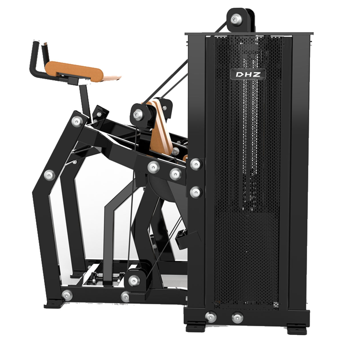 DHZ D-FORCE PM2047 Kneeling Leg Curl – Dual Weight Stack Kniender Beinbeuger – braune Polster, Produktansicht 06