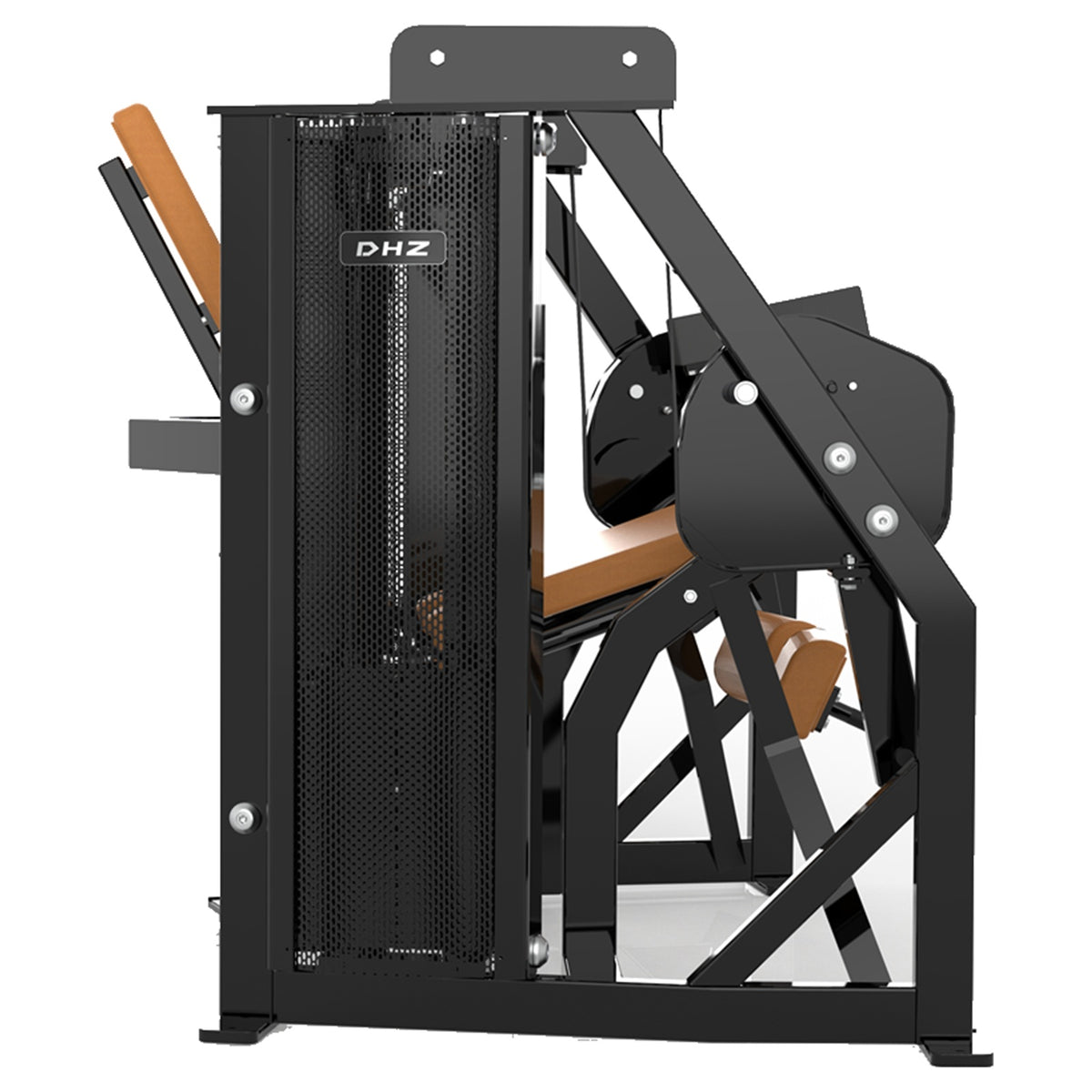 DHZ D-FORCE PM2048 Leg Extension – Dual Weight Stack Beinstrecker – braune Polster, Produktansicht 06