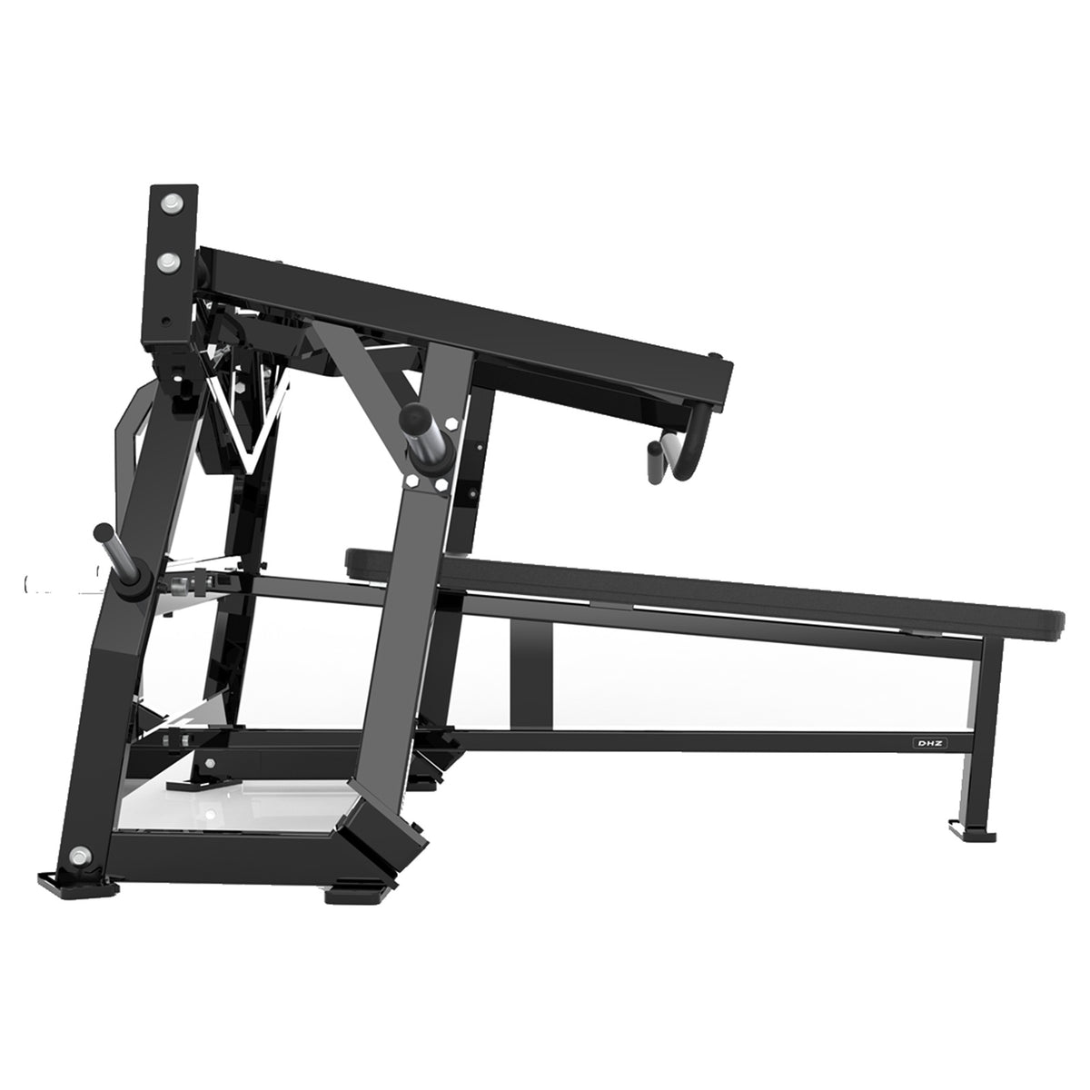 DHZ P-FORCE PM2007 Iso-Lateral Horizontal Bench Press – Plate Loaded Iso-Laterale horizontale Brustpresse – schwarze Polster, Produktansicht 06