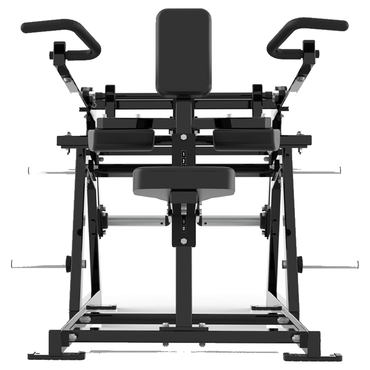 DHZ P-FORCE PM2018 Seated Dip – Plate Loaded Sitzende Dip-Maschine – schwarze Polster, Produktansicht 06