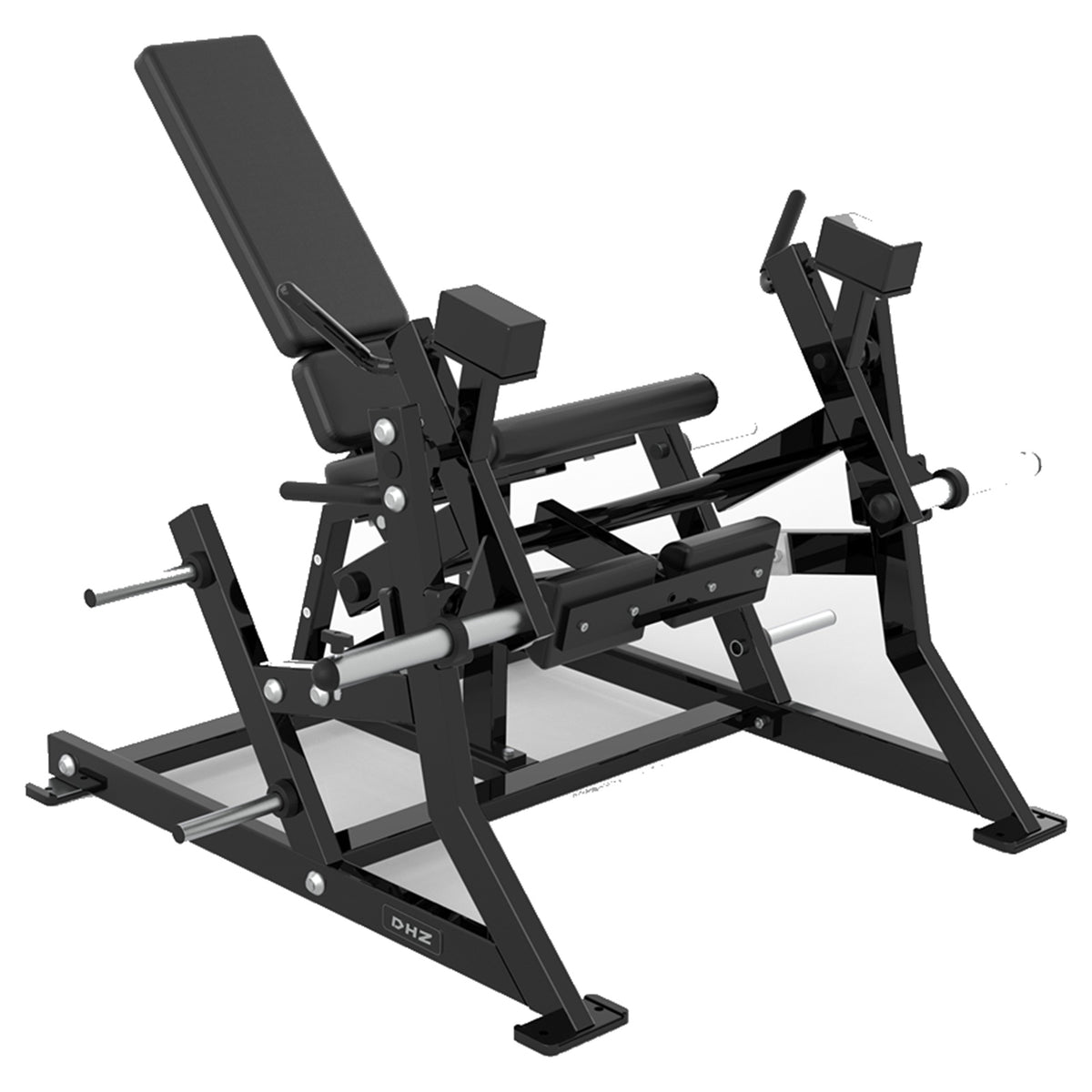 DHZ P-FORCE PM2024 Leg Extension – Plate Loaded Beinstrecker – schwarze Polster, Produktansicht 06