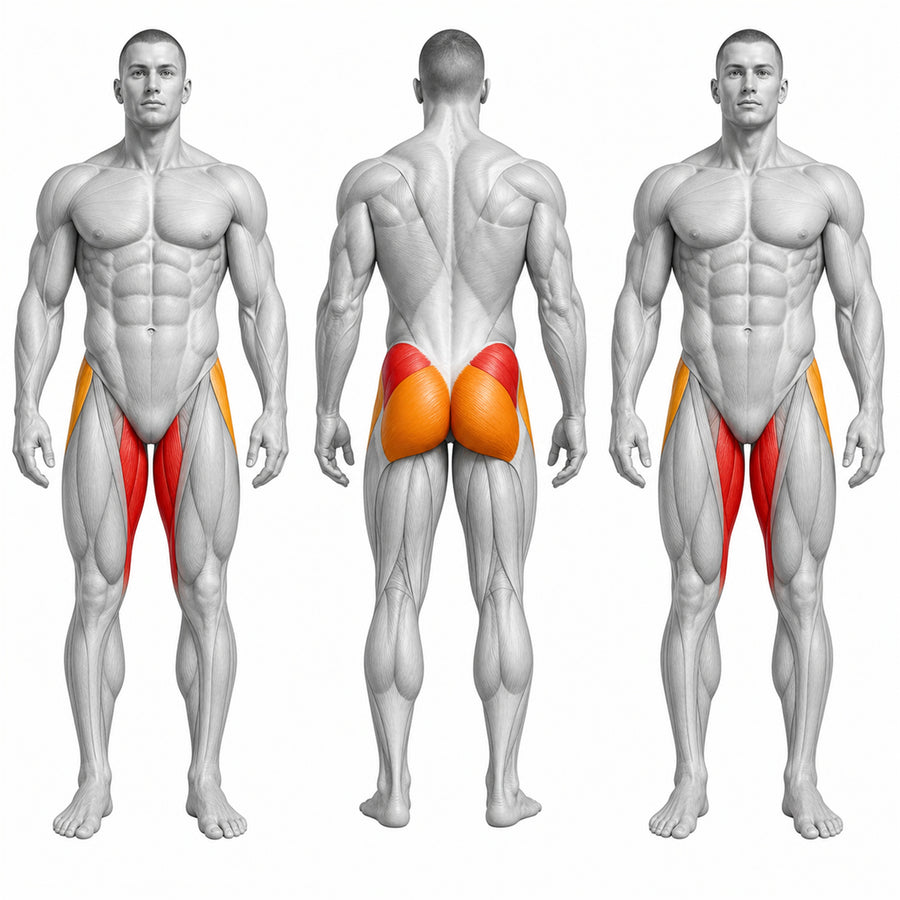 DHZ S-FORCE SM5089 Dual Adductor & Abductor – Gewichtsblock Dual Adduktoren- und Abduktorenmaschine – Übersicht der trainierten Muskelgruppen