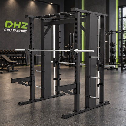 DHZ JN2063 Power Rack Smith Machine Combo im DHZ Gigafactory Fitnessstudio