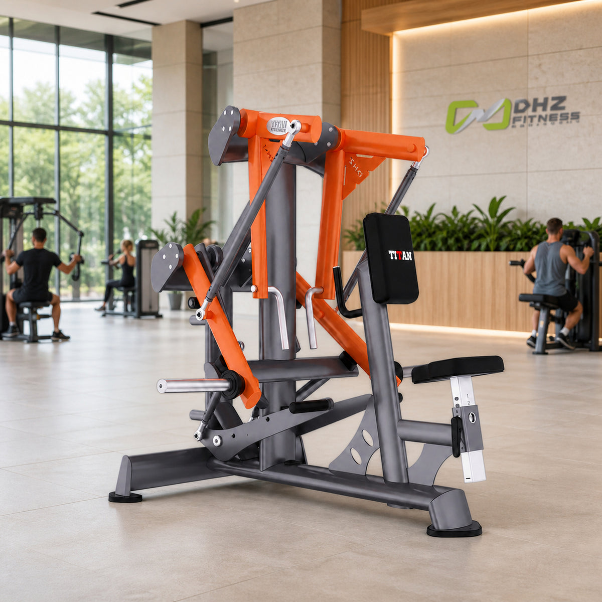 DHZ TITAN Extreme T904 Super Low Row Rudermaschine für oberen Rückenaufbau – super low row rueckentraining premium ambiente hell
