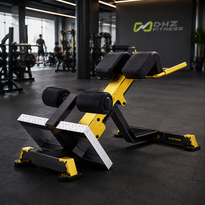 DHZ TITAN Mechanix Y975ZA Back Extension - Plate Loaded Rückenstrecker – back extension schwarz gold premium
