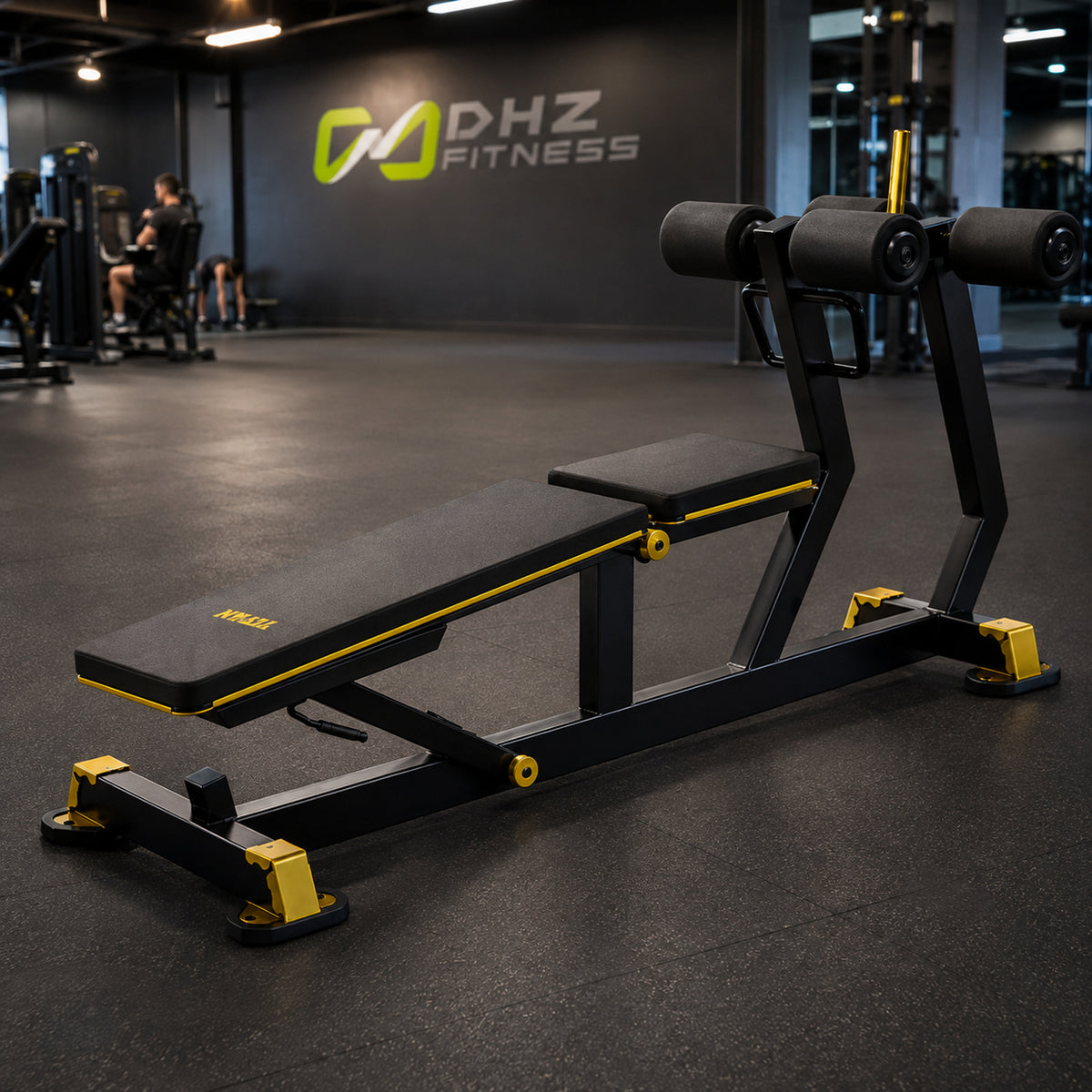 DHZ TITAN Mechanix Y977ZA Adjustable Decline Bench – Verstellbare Negativbank – adjustable decline bench schwarz gold premium