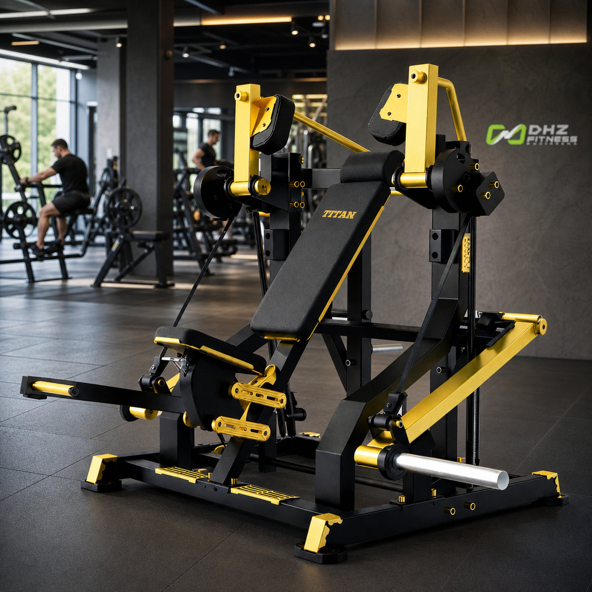 DHZ TITAN Mechanix Y983ZA Pull Over - Plate Loaded Gerät für Rücken- und Brusttraining – pull over schwarz gold premium