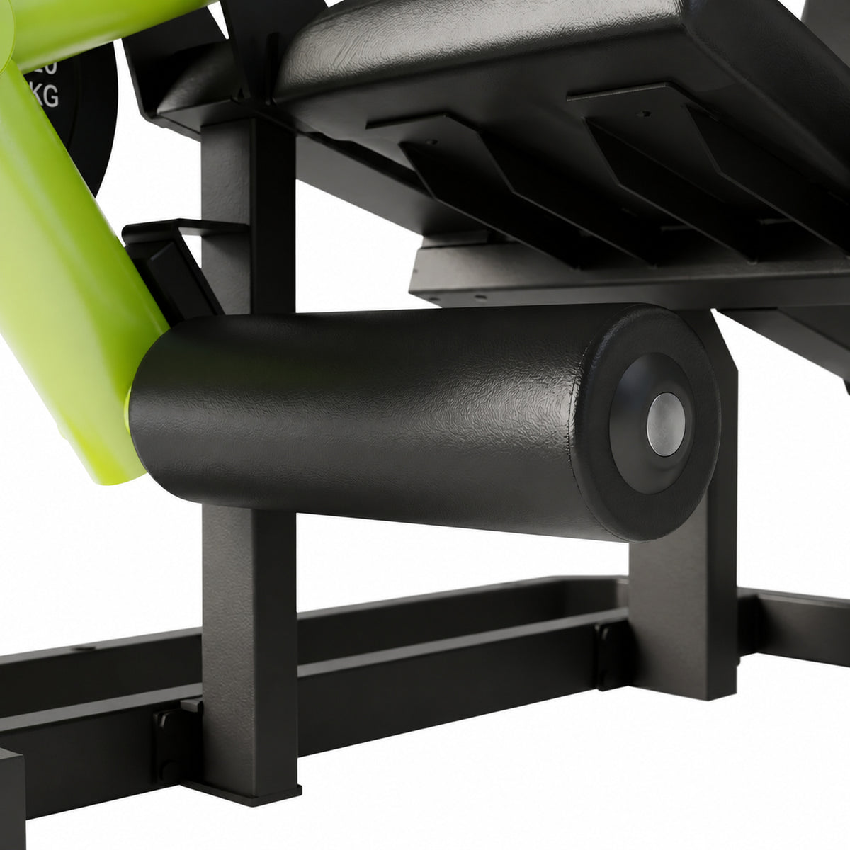 DHZ Y900 Y960 Beinstrecker (Leg Extension) in Grün-Schwarz – Detail der Rollenpolster