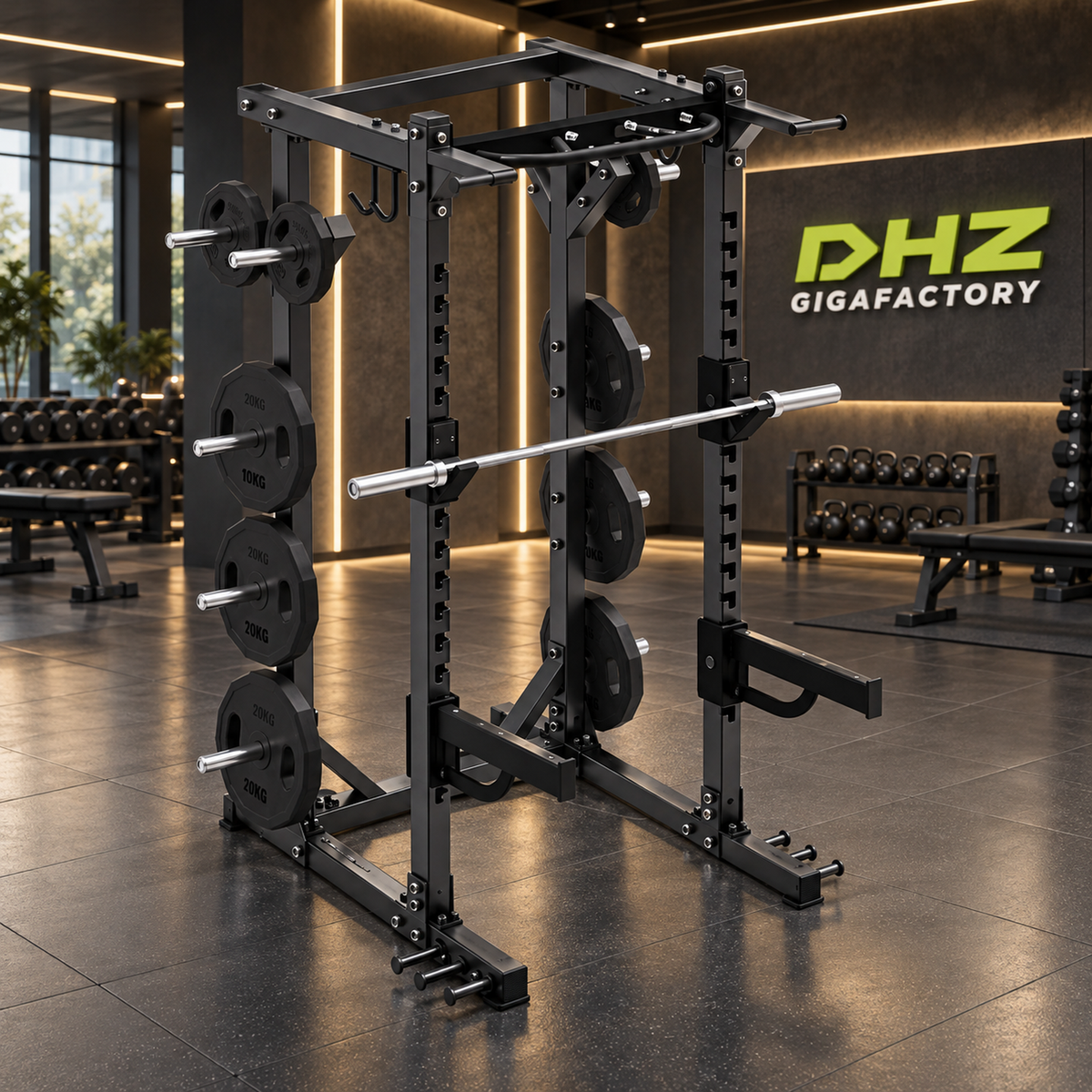 DHZ E6221 Basic Half Rack im DHZ Gigafactory Fitnessstudio