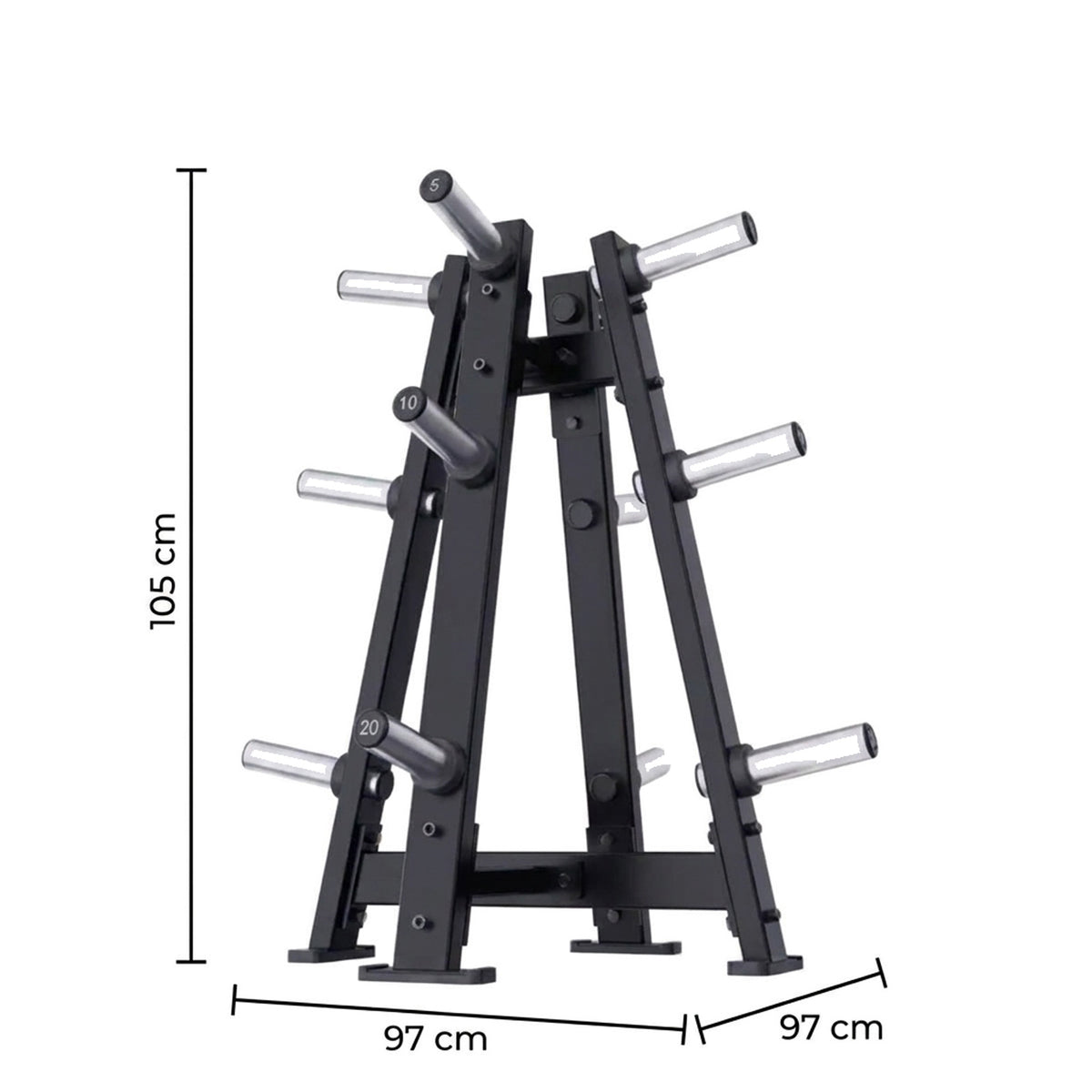 DHZ A625 Vertical Plate Tree – Maßzeichnung mit Abmessungen für die Studio- und Trainingsplanung – Fitnessstudio, Krafttraining und kommerzieller Studioeinsatz