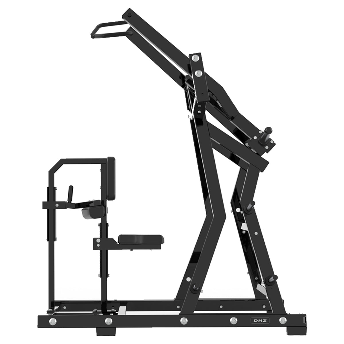 DHZ P-FORCE PM2005 Iso-Lateral Front Lat Pulldown – Plate Loaded Iso-Laterale Front-Latzugmaschine – schwarze Polster, Produktansicht 07