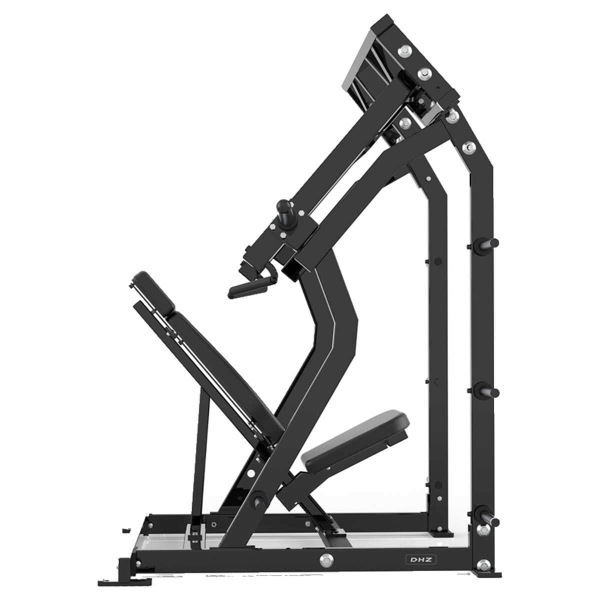DHZ P-FORCE PM2012 Iso-Lateral Shoulder Press – Plate Loaded Iso-Laterale Schulterpresse – schwarze Polster, Produktansicht 07