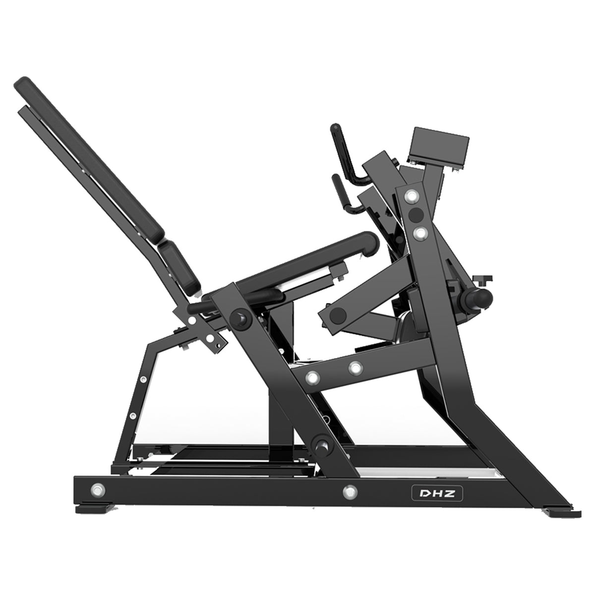 DHZ P-FORCE PM2024 Leg Extension – Plate Loaded Beinstrecker – schwarze Polster, Produktansicht 07