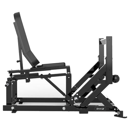 DHZ P-FORCE PM2026 Super Horizontal Calf – Plate Loaded Horizontale Wadenmaschine – schwarze Polster, Produktansicht 07