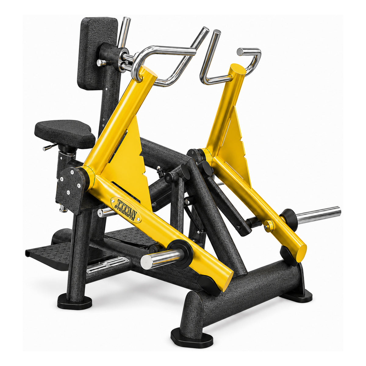DHZ TITAN Extreme T902 Rowing Machine – Rudermaschine – Schrägansicht von vorne links in Schwarz-Gold