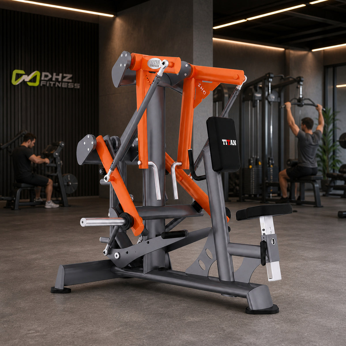 DHZ TITAN Extreme T904 Super Low Row Rudermaschine für oberen Rückenaufbau – super low row rueckentraining performance ambiente urban