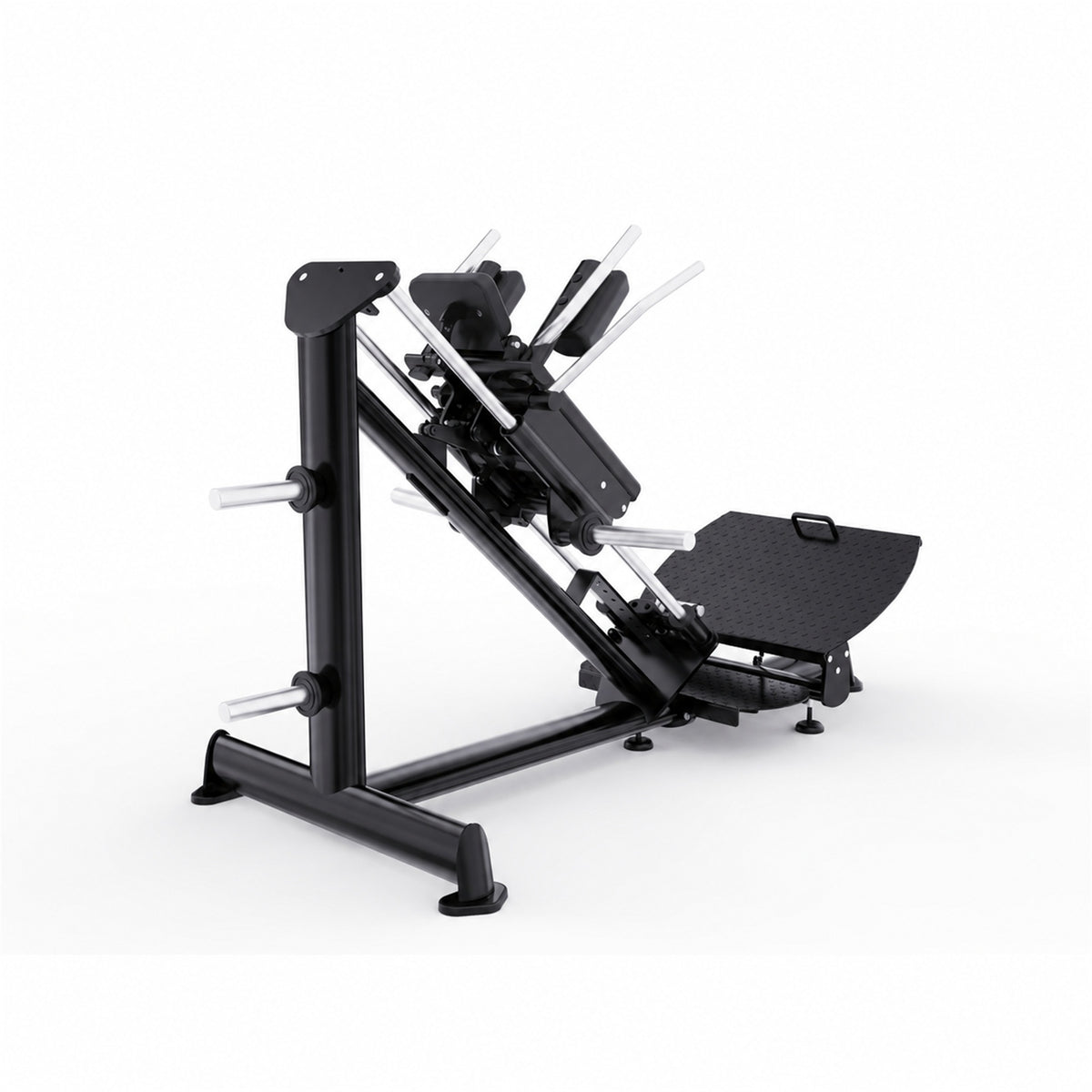DHZ TITAN Extreme T939 Super Hack Slide – Professionelle Hack Squat Maschine für effektives Beintraining – super hack slide obsidian black rueckansicht