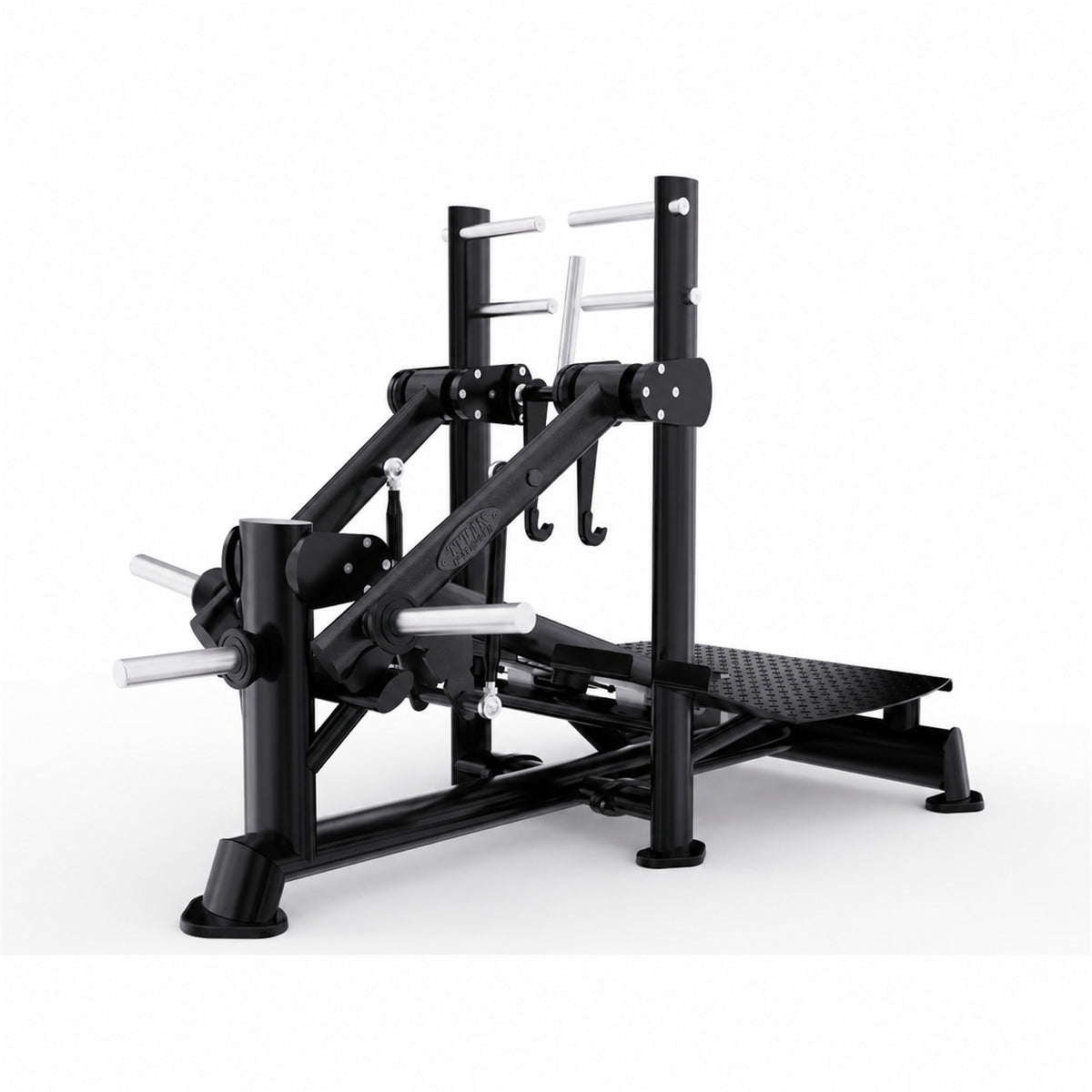 DHZ TITAN Extreme T940 Super Belt Squat – Professionelle Belt Squat Maschine für intensives Beintraining – super belt squat obsidian black dreiviertelansicht