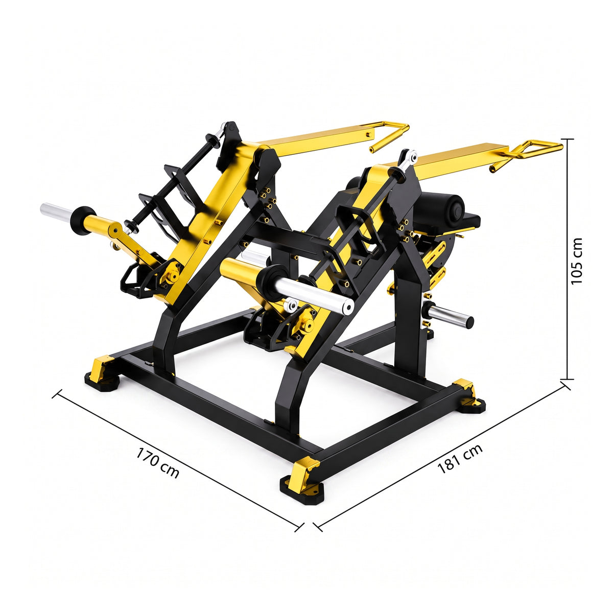 DHZ TITAN Mechanix Y965ZA Seated Dip - Plate Loaded Dip Machine für Trizeps- und Brusttraining – seated dip schwarz gold abmessungen