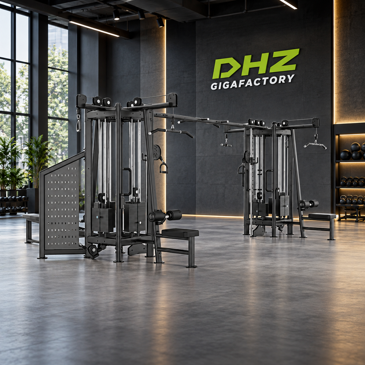 DHZ U2066PA 8 Station Cable Tower im DHZ Gigafactory Fitnessstudio
