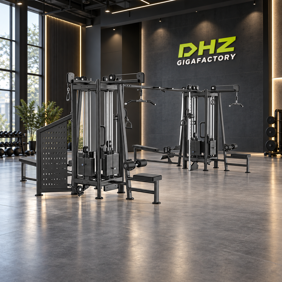 DHZ U2066PF 8 Station Cable Tower im DHZ Gigafactory Fitnessstudio