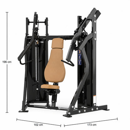 DHZ Fitness PM2040 braune Polsterung Abmessungen 173 x 102 x 196 cm